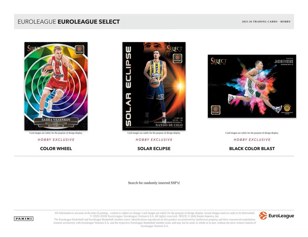 GTS Distribution Panini America Inc EuroLeague Basketball Select Hobby 25-26 Trading Cards