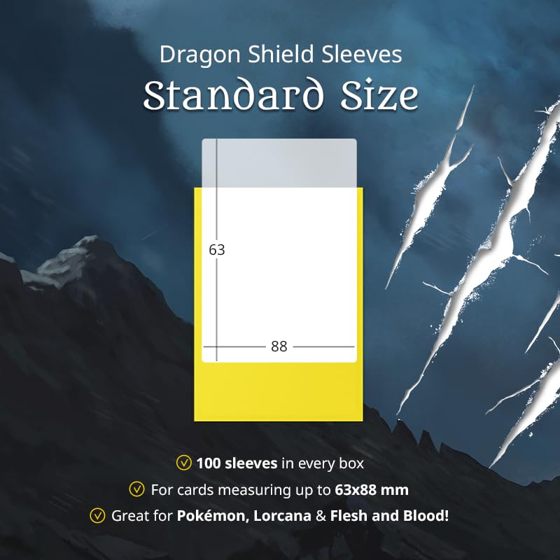 Dragon Shield | Card Matte Sleeves | Smooth & Tough Premium TCG Sleeves | Compatible with Pokemon, Flesh & Blood, One Piece & Magic the Gathering