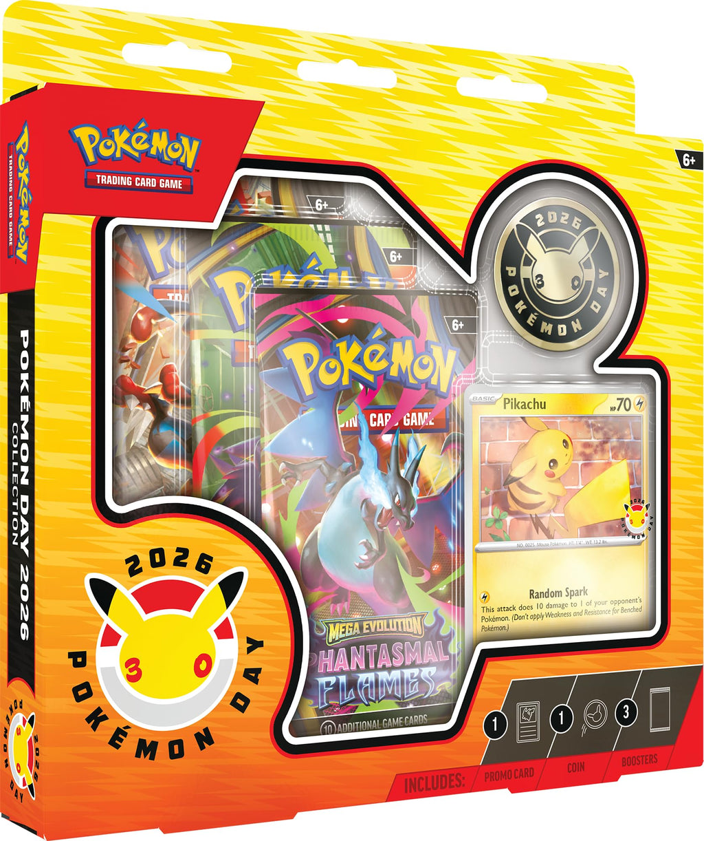 Pokémon TCG: Pokémon Day 2026 Collection (1 laminated promotional card, 1 coin and 3 envelopes)