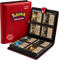 Ultra Pro Premium 4 Pocket Pokemon Binder – Pokemon Card Binder with 20 Side-Loading Pages & Holds up to 160 Cards – Acid-Free & Non-PVC – Snap Closure, Black Backing & Red Padded Leatherette Cover