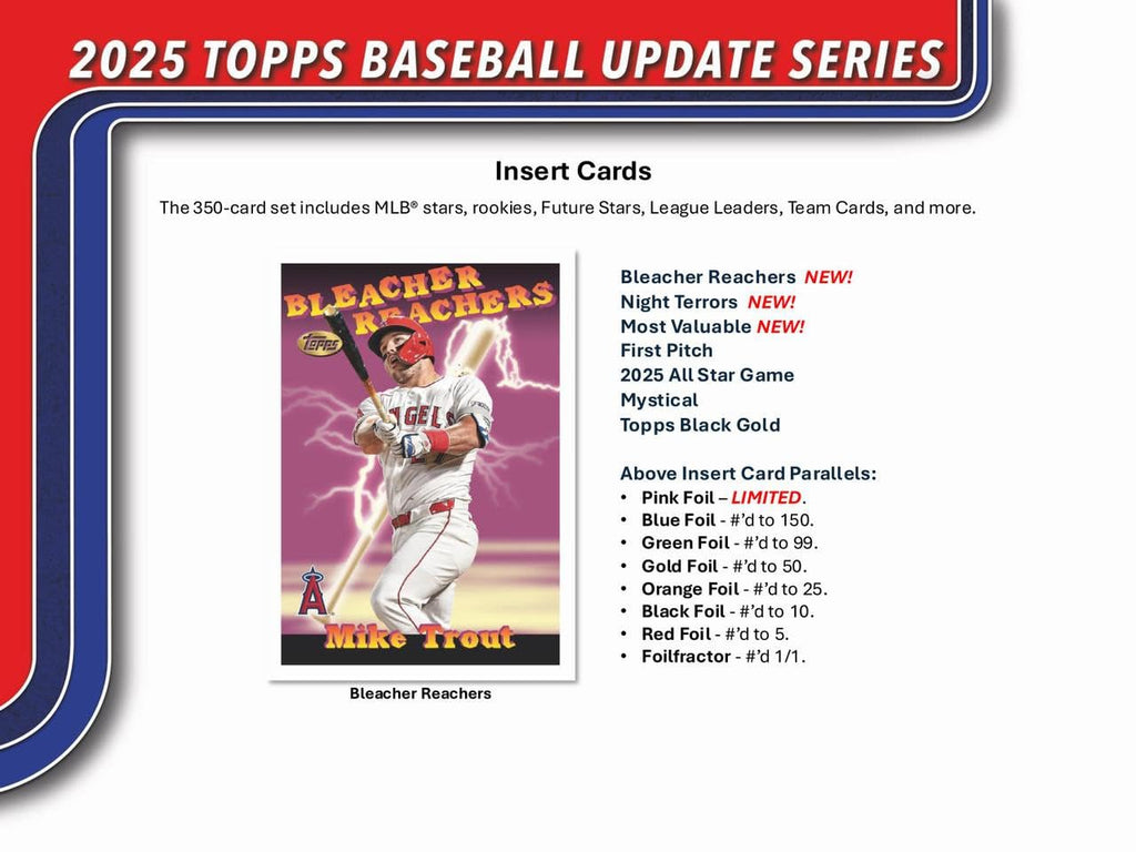 MLB 2025 Topps Baseball Update Series Trading Card Hobby Jumbo Box
