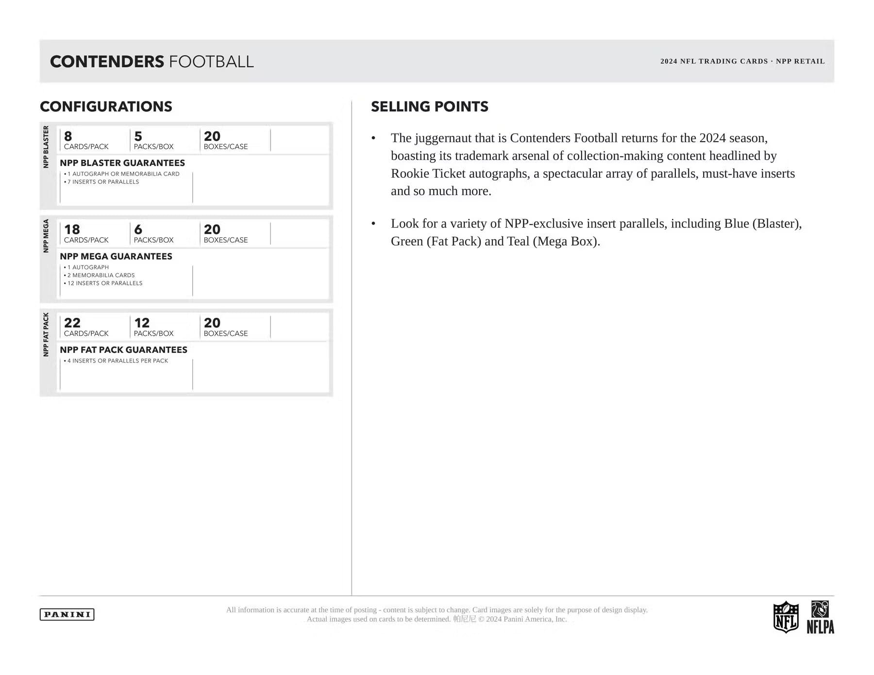 2024–25 Panini Contenders NFL Football Blaster Box – Official Trading Cards – Includes Blaster-Exclusive Parallels, Rookie Tickets & Inserts – Sealed Retail Box