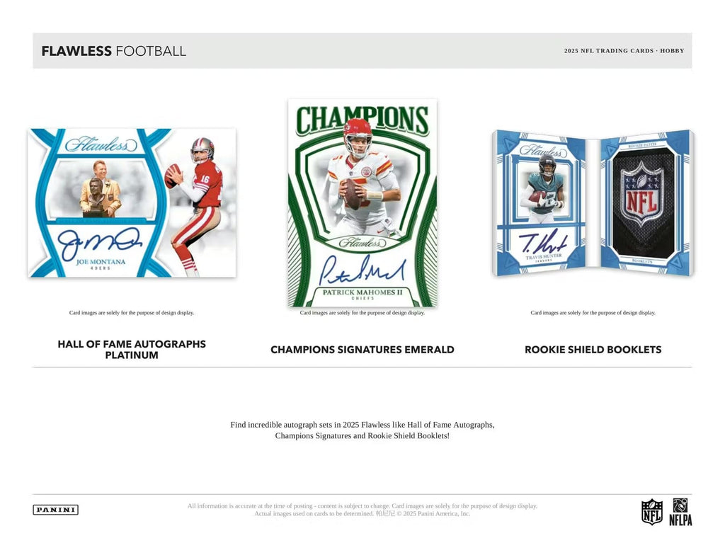 2025 Panini Flawless Football Hobby Trading Card Box (6 Autographs Per Box)