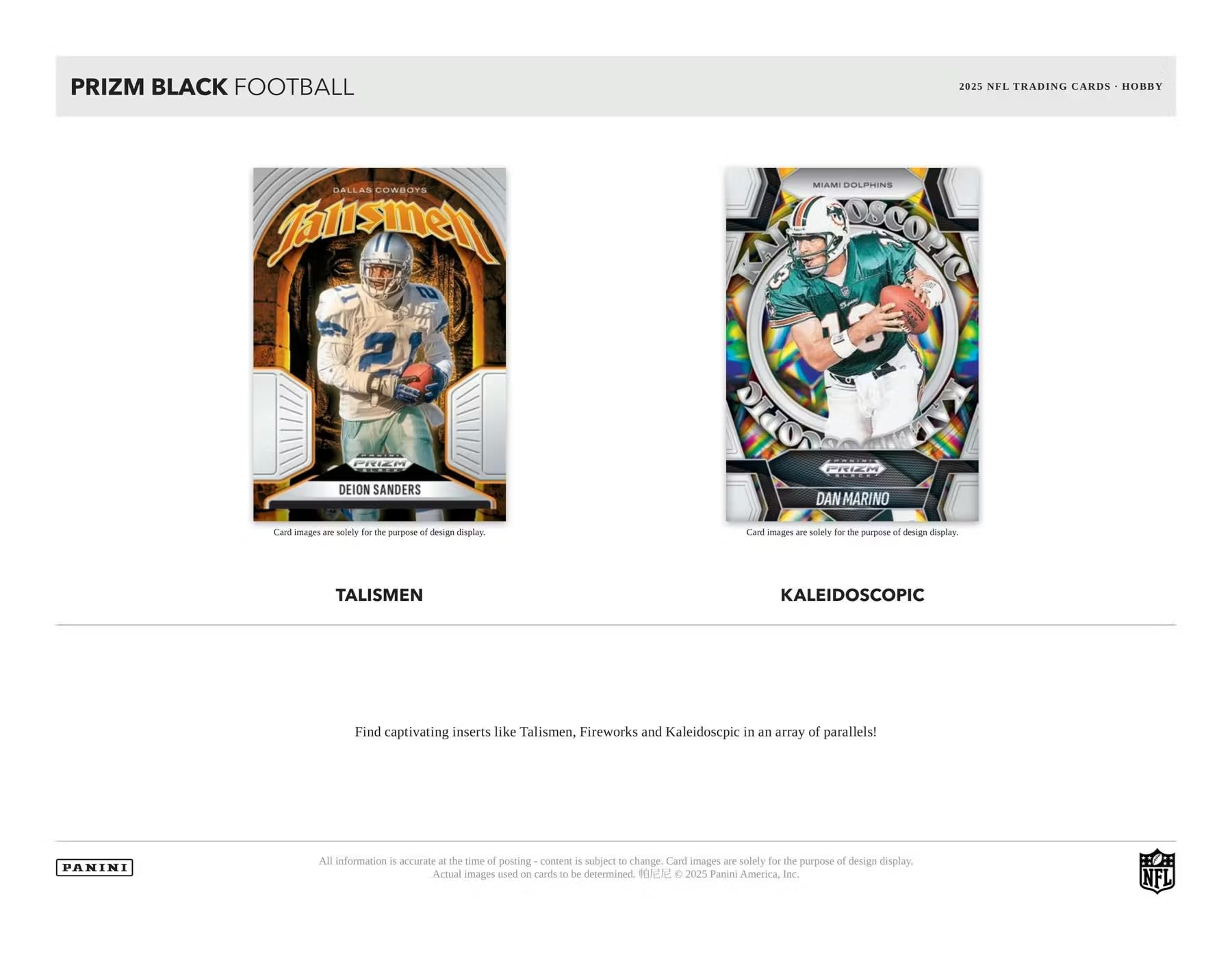 2025 Panini Prizm Black Football Hobby Trading Card Box (3 Autographs Per Box)