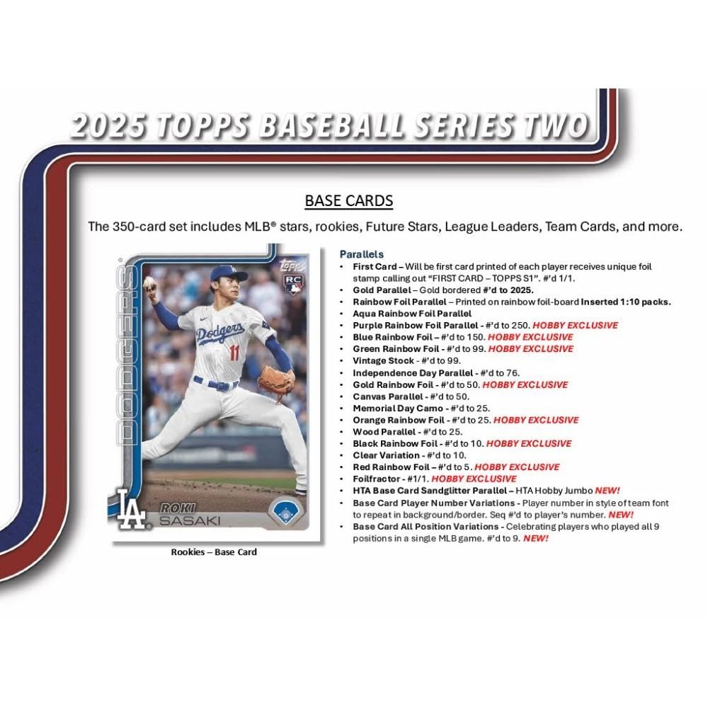 2025 Topps Series 2 Baseball Cards Fanatics Blaster Box | 9 Packs Per Box | MLB Trading Cards