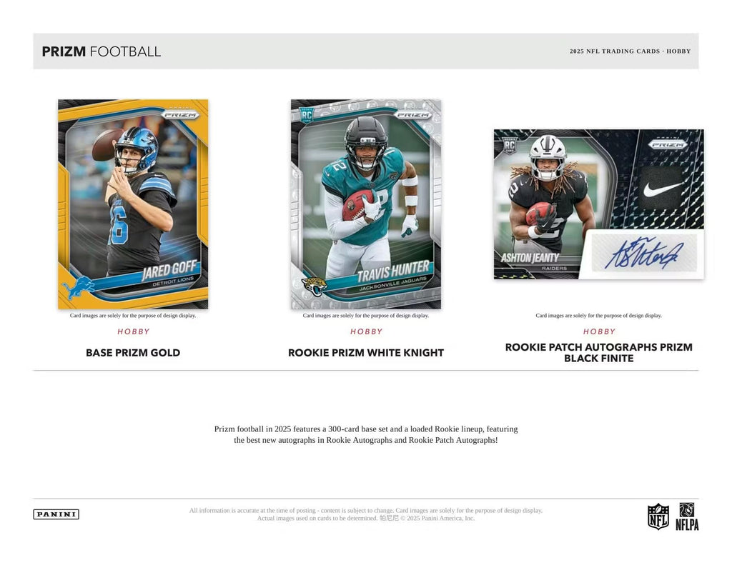 2025 Panini Prizm Football Hobby Trading Card Box (2 Autographs Per Box)