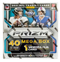 2021 Panini Prizm Football Mega Box - 40 Trading Cards - 1 Memorabilia Card Per Box
