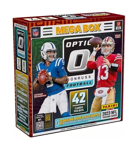 2023 Panini Donruss Optic Football Mega Box w/Blue Hyper Prizms(42 Cards/Box)