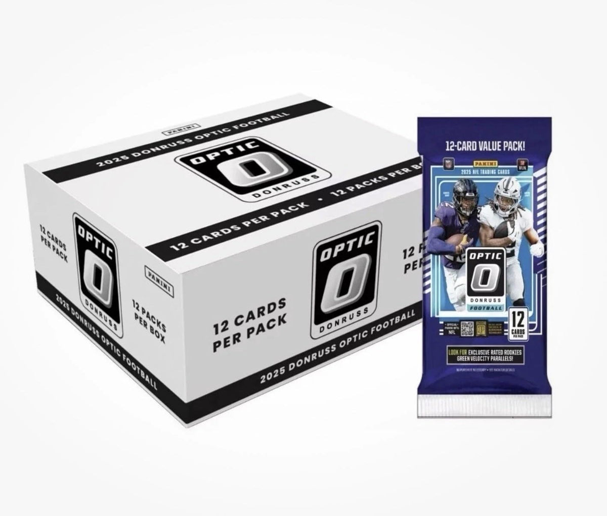 2025 Panini Donruss Optic Football Trading Cards Fat Pack Box