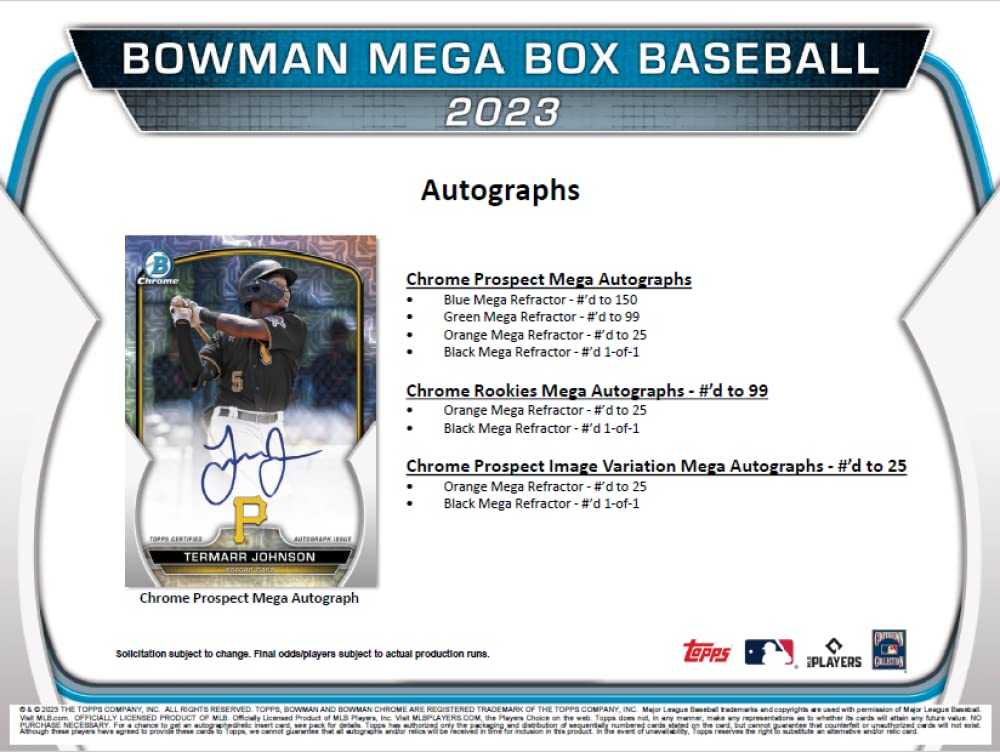 2023 Bowman Baseball Mega Box (6 Packs/5 Cards)