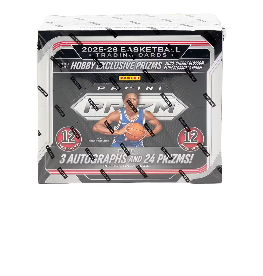 2025/26 Panini Prizm Basketball Hobby Trading Card Box (3 Autographs Per Box)