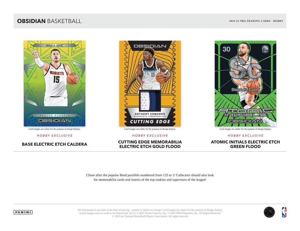2024/25 Panini Obsidian Basketball Hobby Trading Card Box (2 Autograph Cards Per Box)