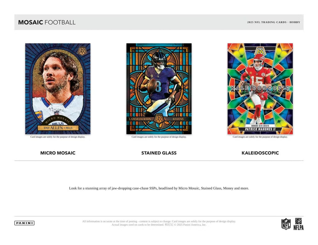 2025 Panini Mosaic Football Hobby Trading Card Box (2 Autographs Per Box)