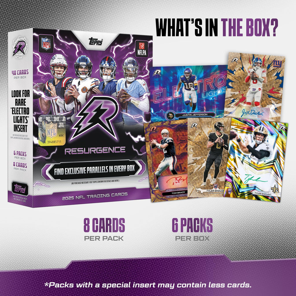 2025 Topps NFL Resurgence Football - Factory Sealed - Mega Box