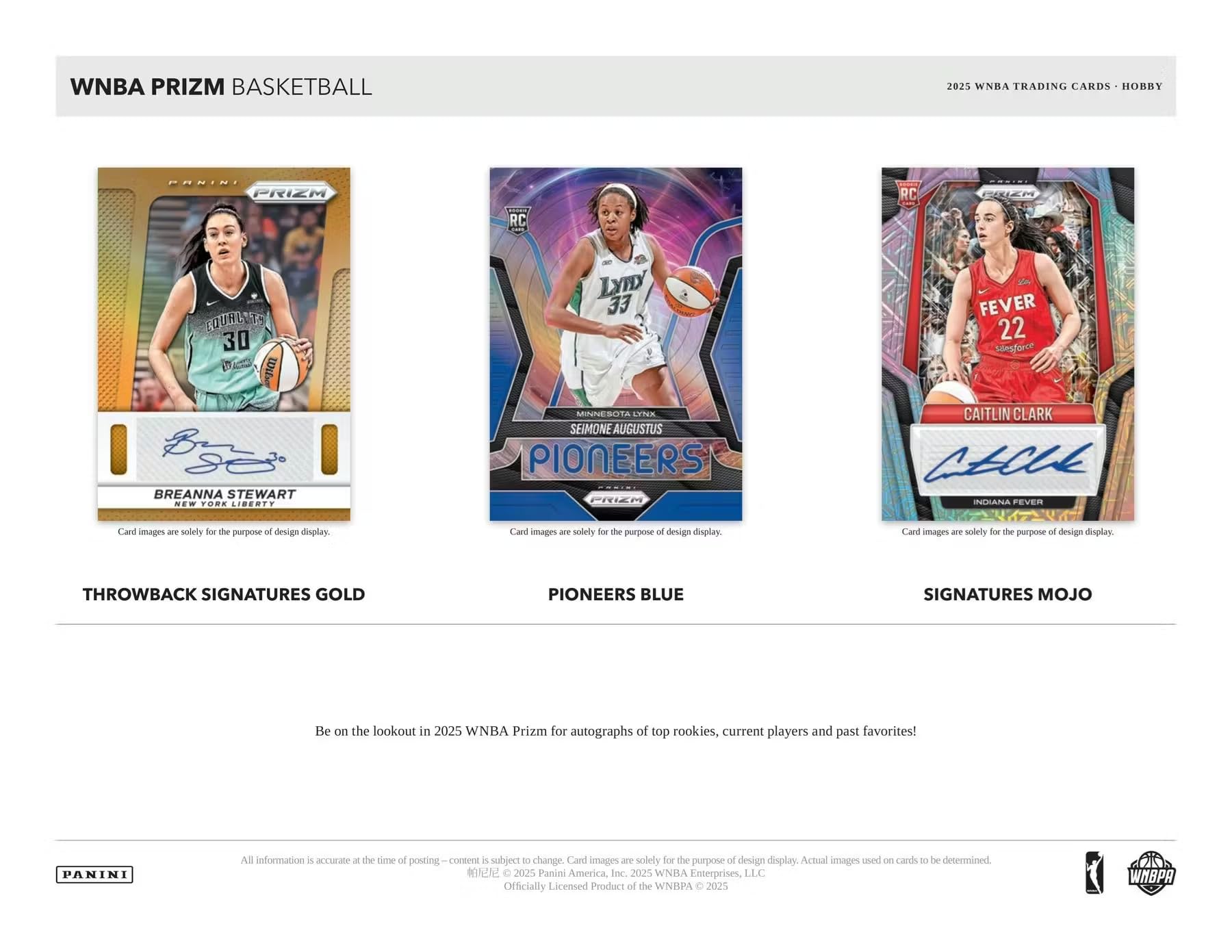 2025 Panini Prizm WNBA Basketball Hobby Trading Card Box (2 Autograph Cards Per Hobby Box)