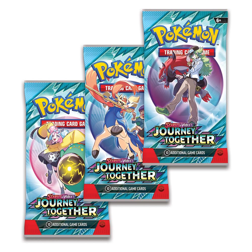 Pokemon TCG Scarlet & Violet 9 Journey Together Three Booster Blister, Random Draw