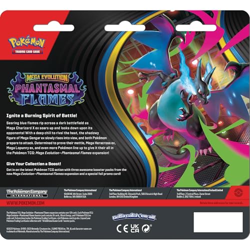 Pokemon TCG: Mega Evolutions Phantasmal Flames 3 Pack Blister (Random Promo)