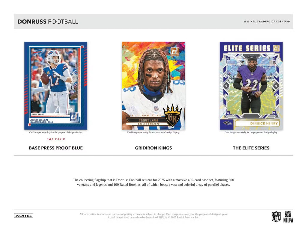 2025 Panini Donruss Football Mega Trading Card Box (1 Memorabilia or Autograph Per Box)(Optic Rated Blue Scope Parallels)