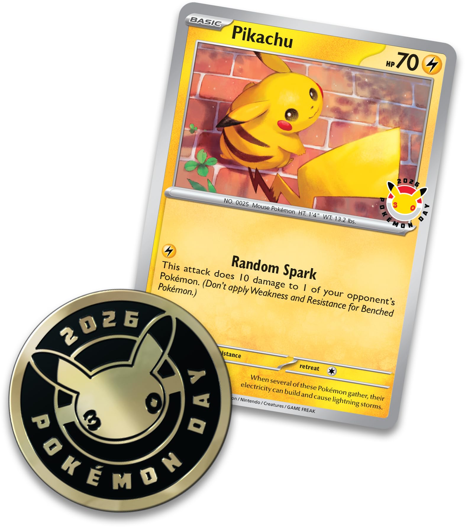Pokémon TCG: Pokémon Day 2026 Collection (1 laminated promotional card, 1 coin and 3 envelopes)