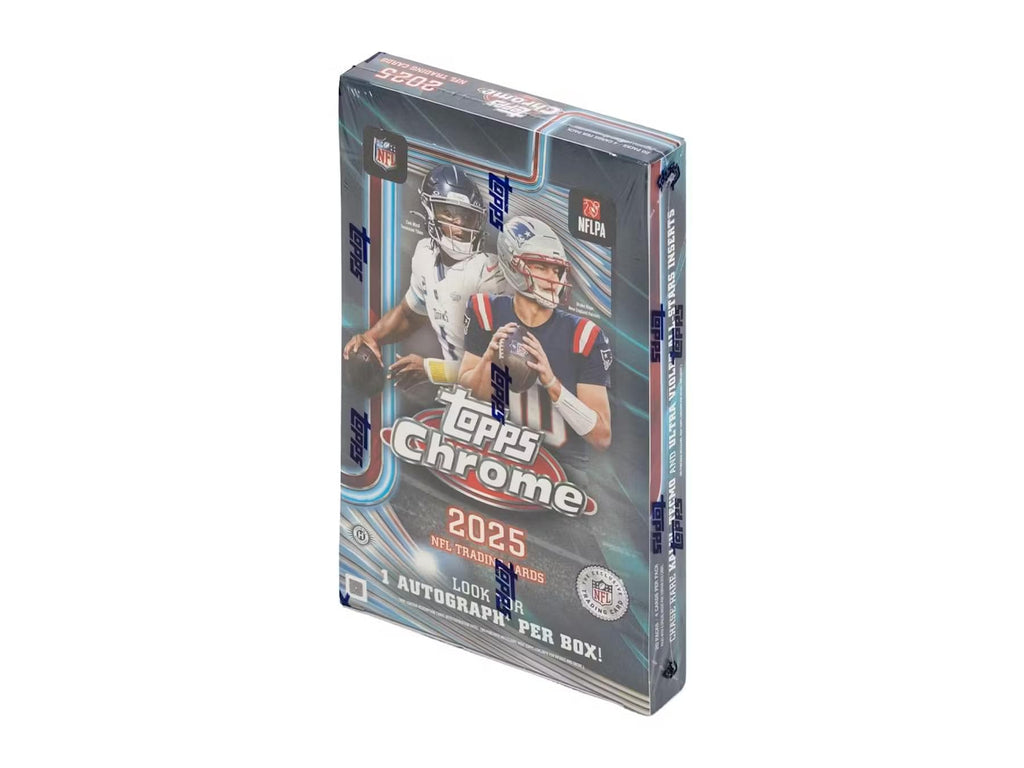 2025 Topps Chrome Football Hobby Trading Card Box (1 Autograph or Autograph Relic Per Box)