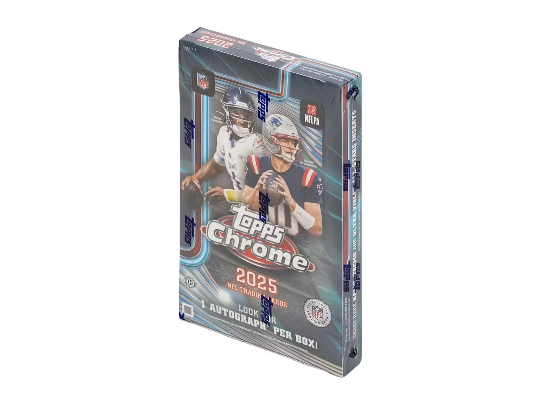 2025 Topps Chrome Football Hobby Trading Card Box (1 Autograph or Autograph Relic Per Box)