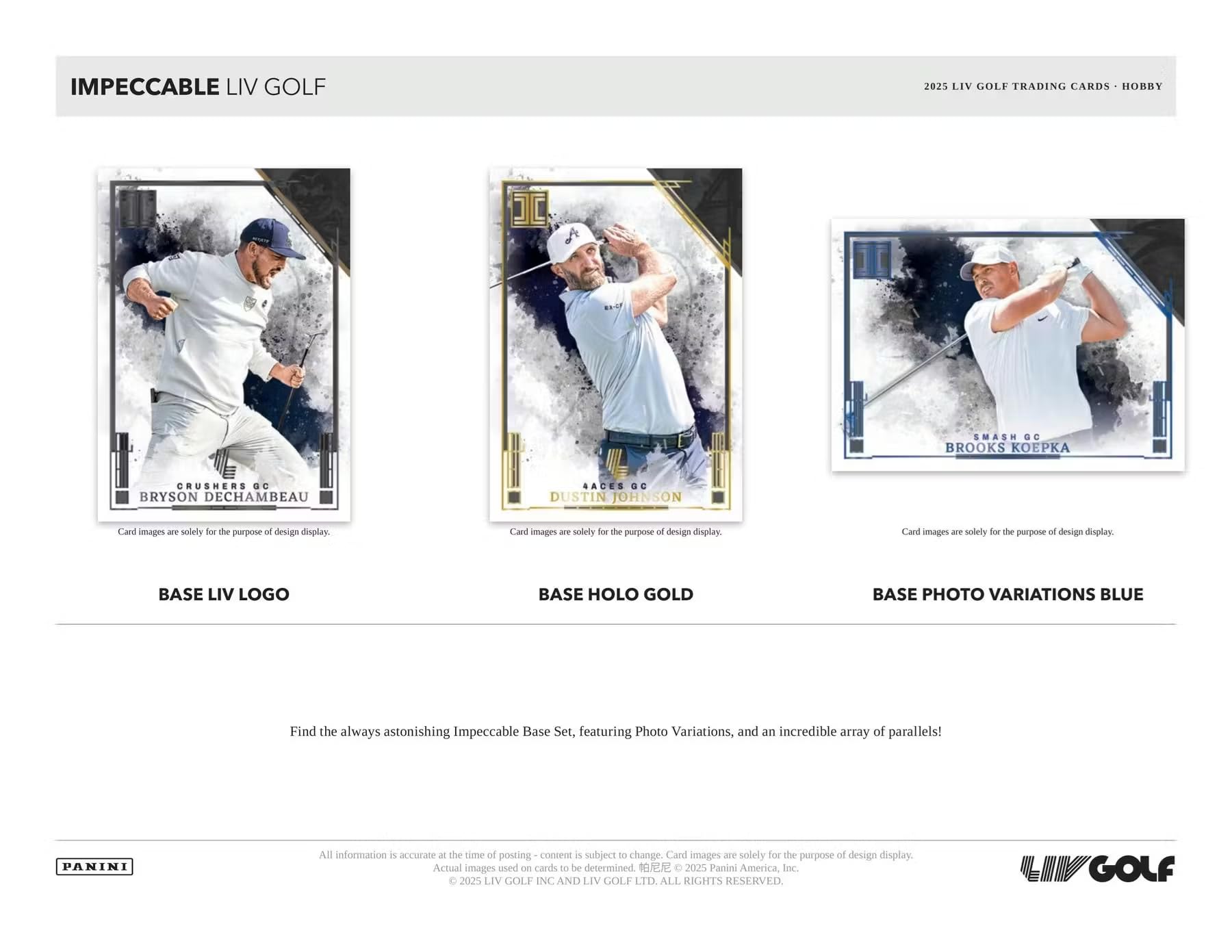 2025-2026 Panini Impeccable LIV Golf Hobby Trading Card Box (8 Autographs or Memorabilia Cards Per Box)