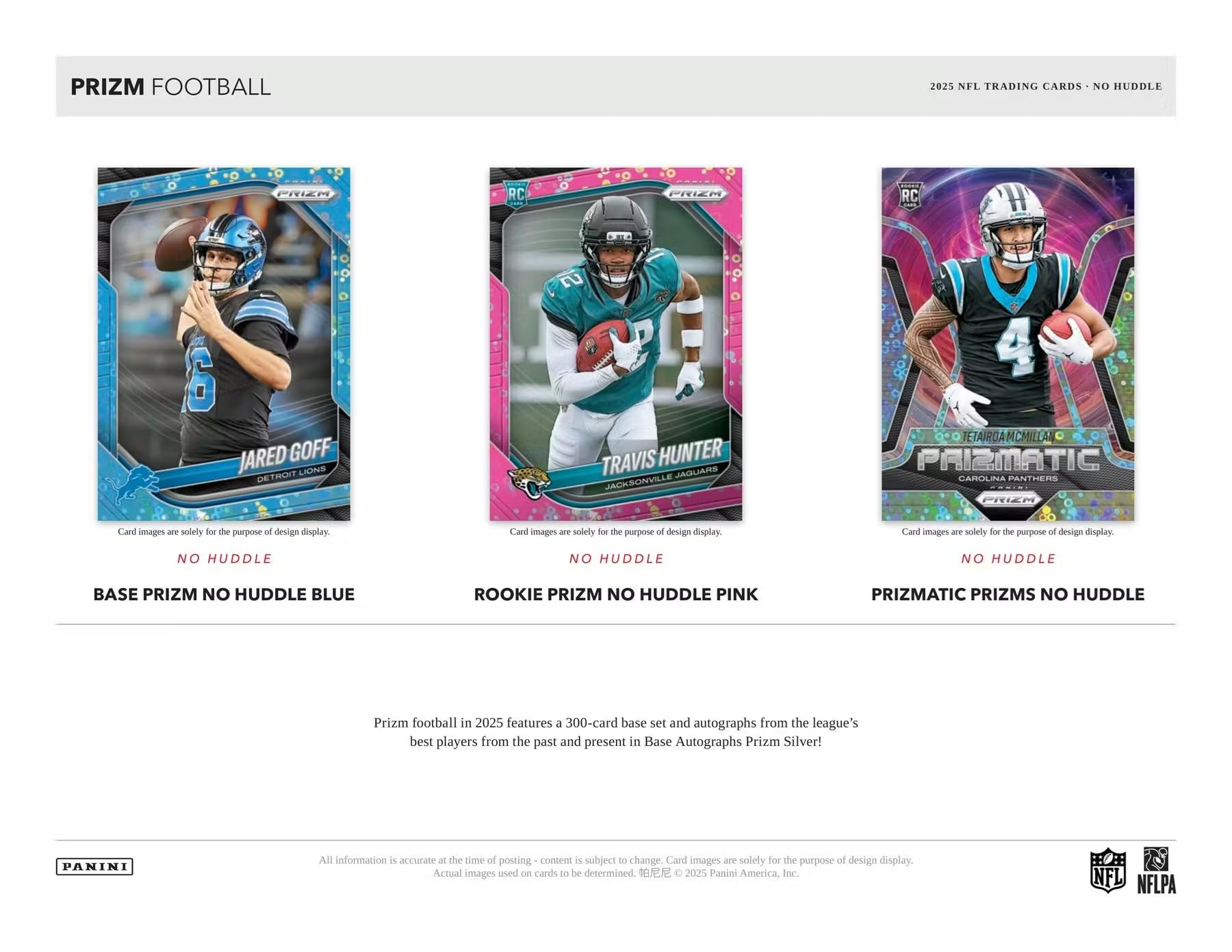2025 Panini Prizm Football No Huddle Trading Card Box (2 No Huddle Prizm Autographs Per Box)