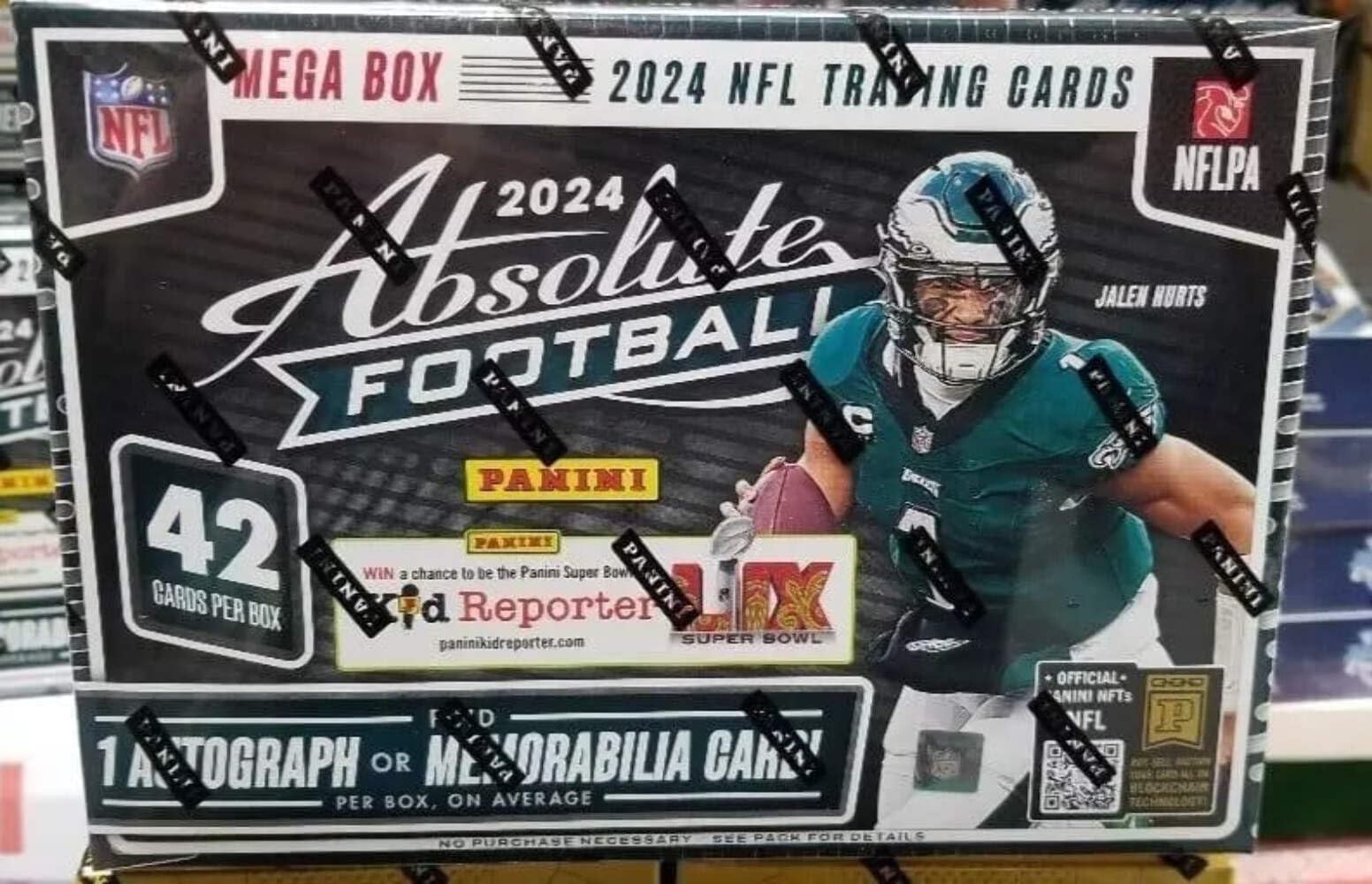 2024 Panini Absolute Football Hobby Mega Box: Exclusive, 6 Packs, 7 Cards Each, 1 Auto/Relic Average, KABOOM Cards Possible by Panini