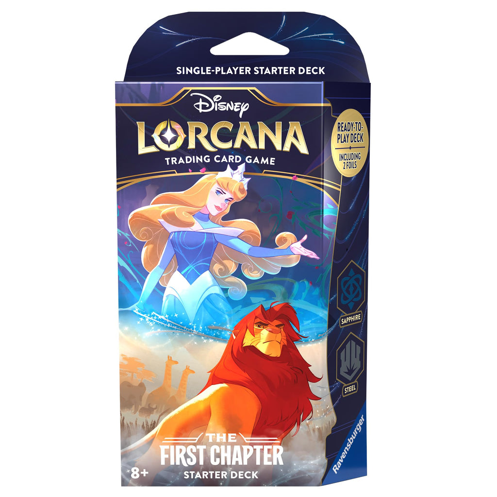 Ravensburger Disney Lorcana TCG: The First Chapter - Sapphire & Steel Single-Player Starter Deck | Engaging Gameplay | Over 200 Original Disney Artworks | Ideal for Ages 8+