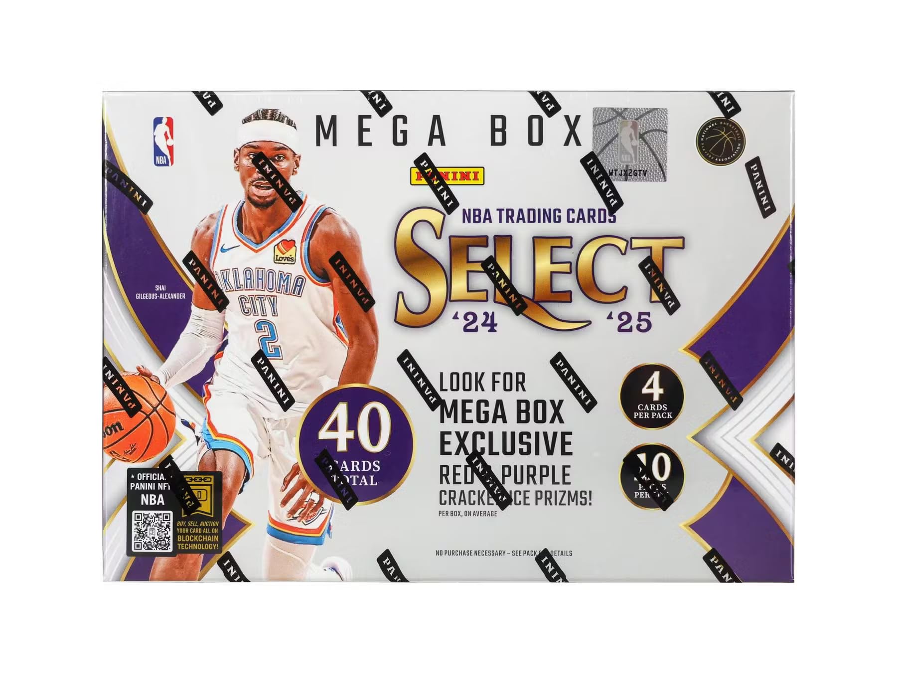 2024/25 Panini Select Basketball Mega Trading Card Box (Red & Purple Cracked Ice)