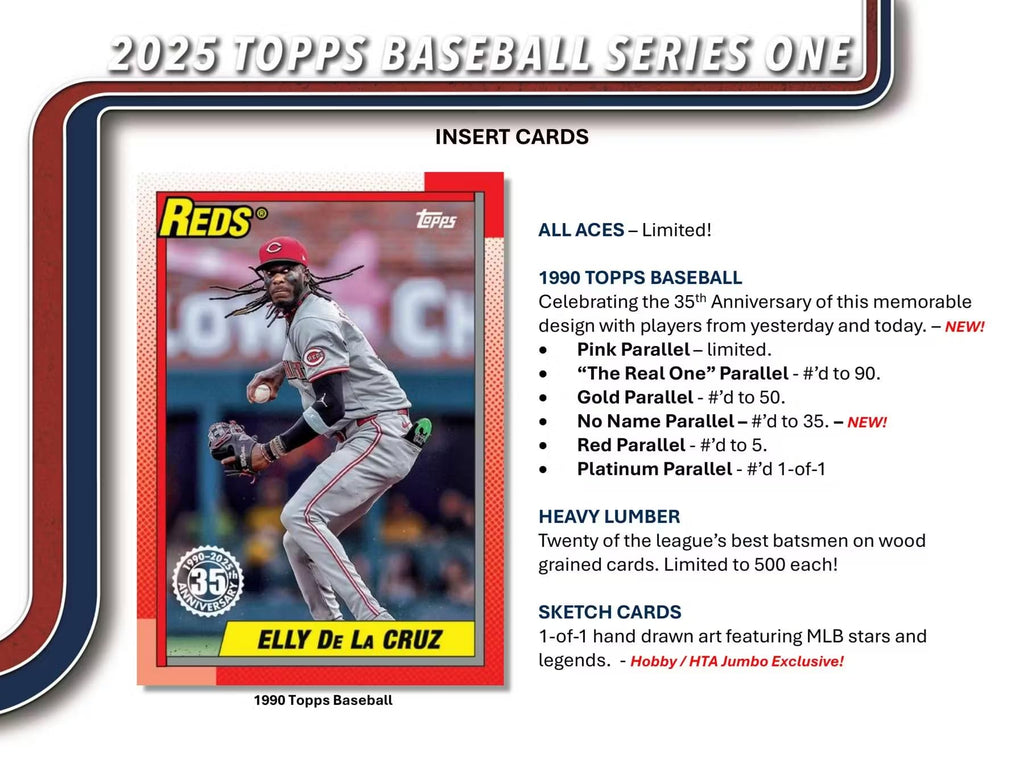 2025 Topps Series 1 Baseball Trading Card MLB Hobby Jumbo 10 Pack Box (1 Autograph & 2 Relics Per Jumbo Box)