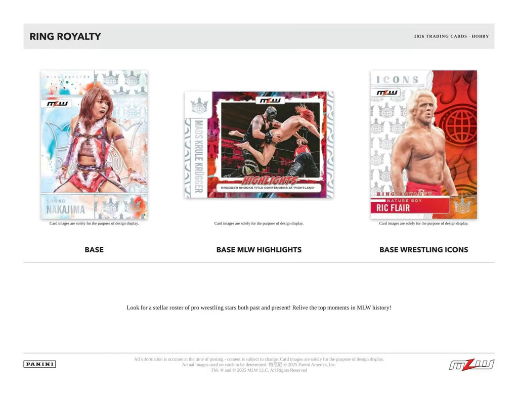 2026 Panini Ring Royalty Major League Wrestling Hobby Trading Card Box (2 Autographs Per Box)