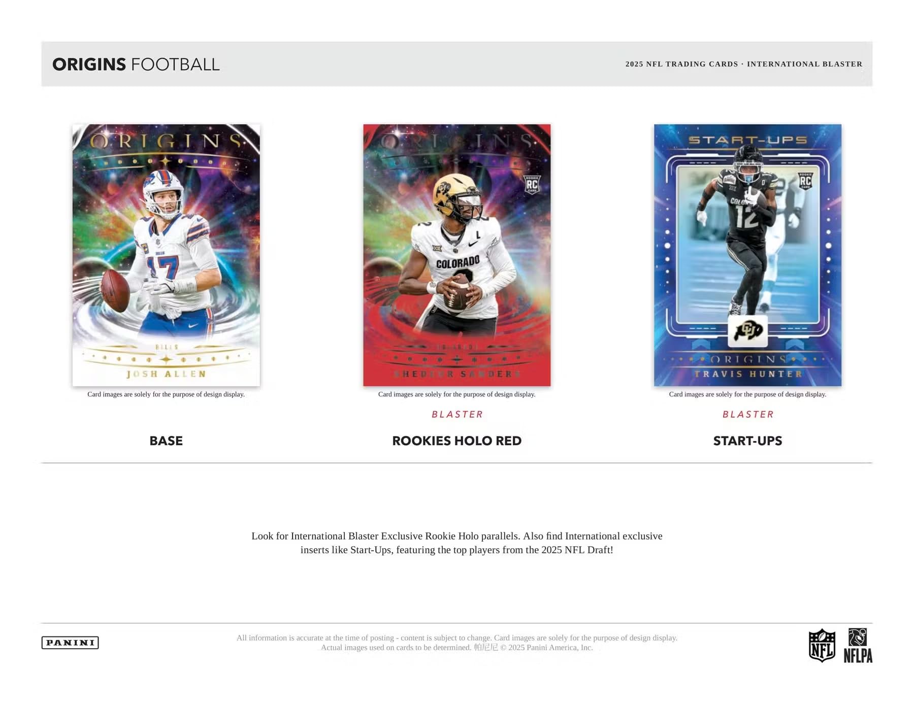 2025 Panini Origins Football International 6-Pack Blaster Trading Card Box (Find 14 Rookies Per Box)