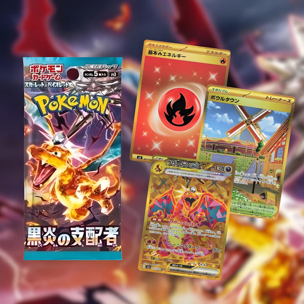 Obsidian Flames Ruler of the Black Flame Japanese Booster Box (30 Packs), SV3 Japanese Edition of Obsidian Flames, Authentic Japanese Pokémon Cards, Scarlet & Violet Series, Titan Authenticated