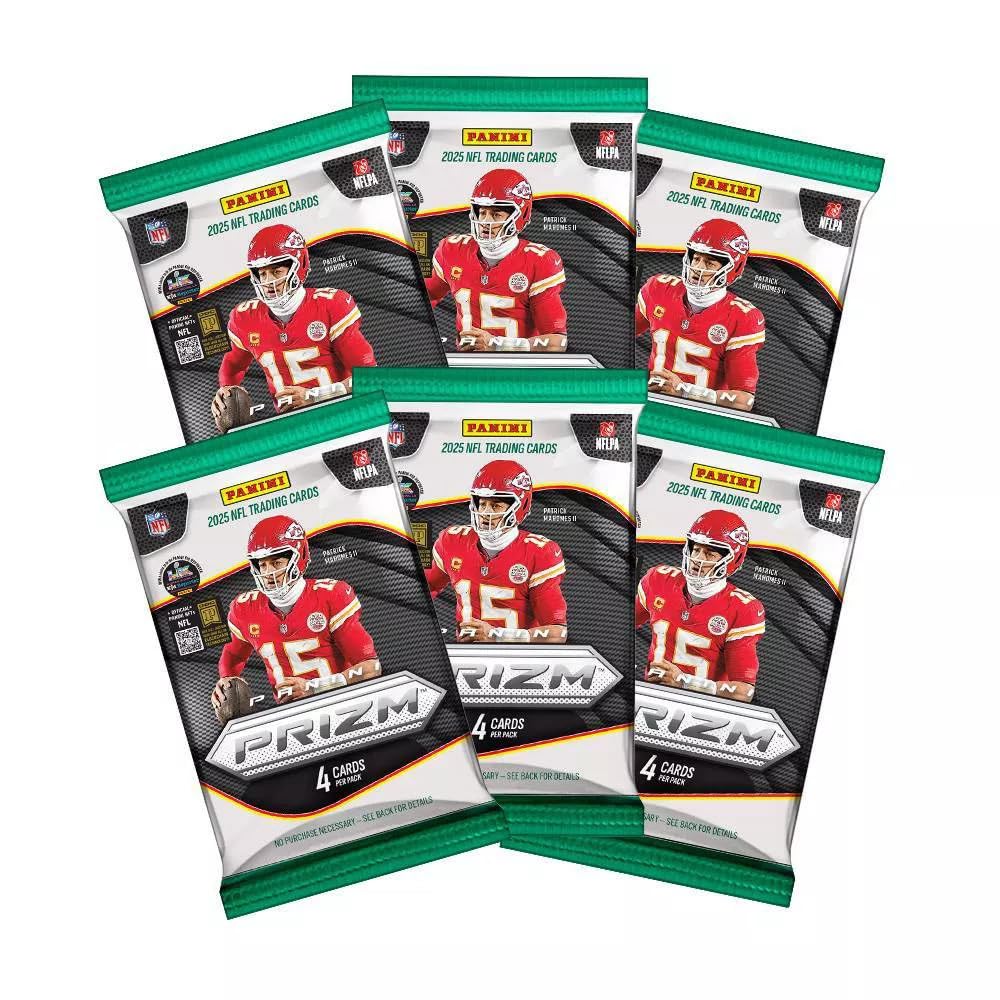 Panini 2025 Prizm Football 6-Pack Blaster Box (Disco Prizms)