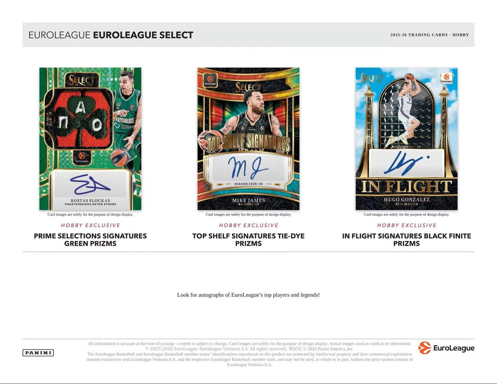 GTS Distribution Panini America Inc EuroLeague Basketball Select Hobby 25-26 Trading Cards