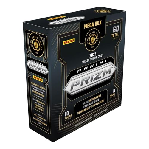 2025 Panini Prizm Club World Cup Soccer Mega Box – FIFA Trading Cards – Includes Mega Box Exclusive Prizms, Rookies & Inserts – Official Panini Retail Set