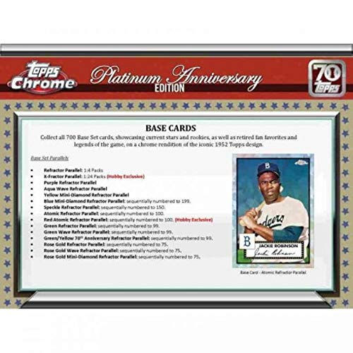 2021 Topps Chrome Platinum Baseball Anniversary Hobby Box (24 Packs/4 Cards: 1 Auto)