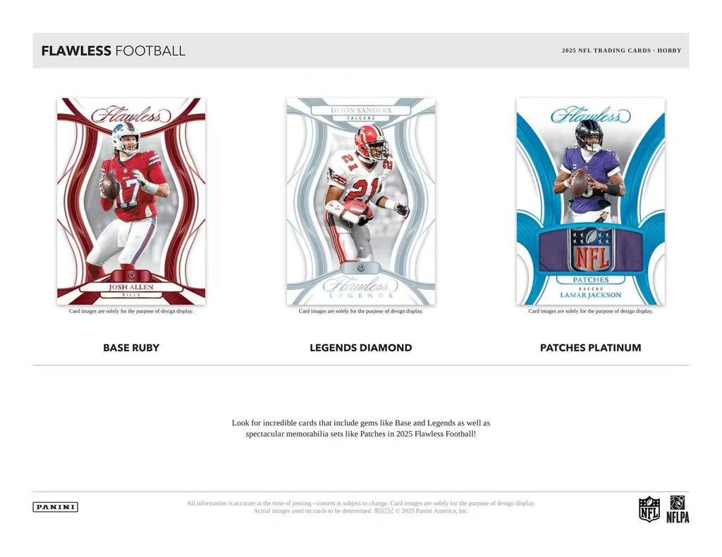 2025 Panini Flawless Football Hobby Trading Card Box (6 Autographs Per Box)