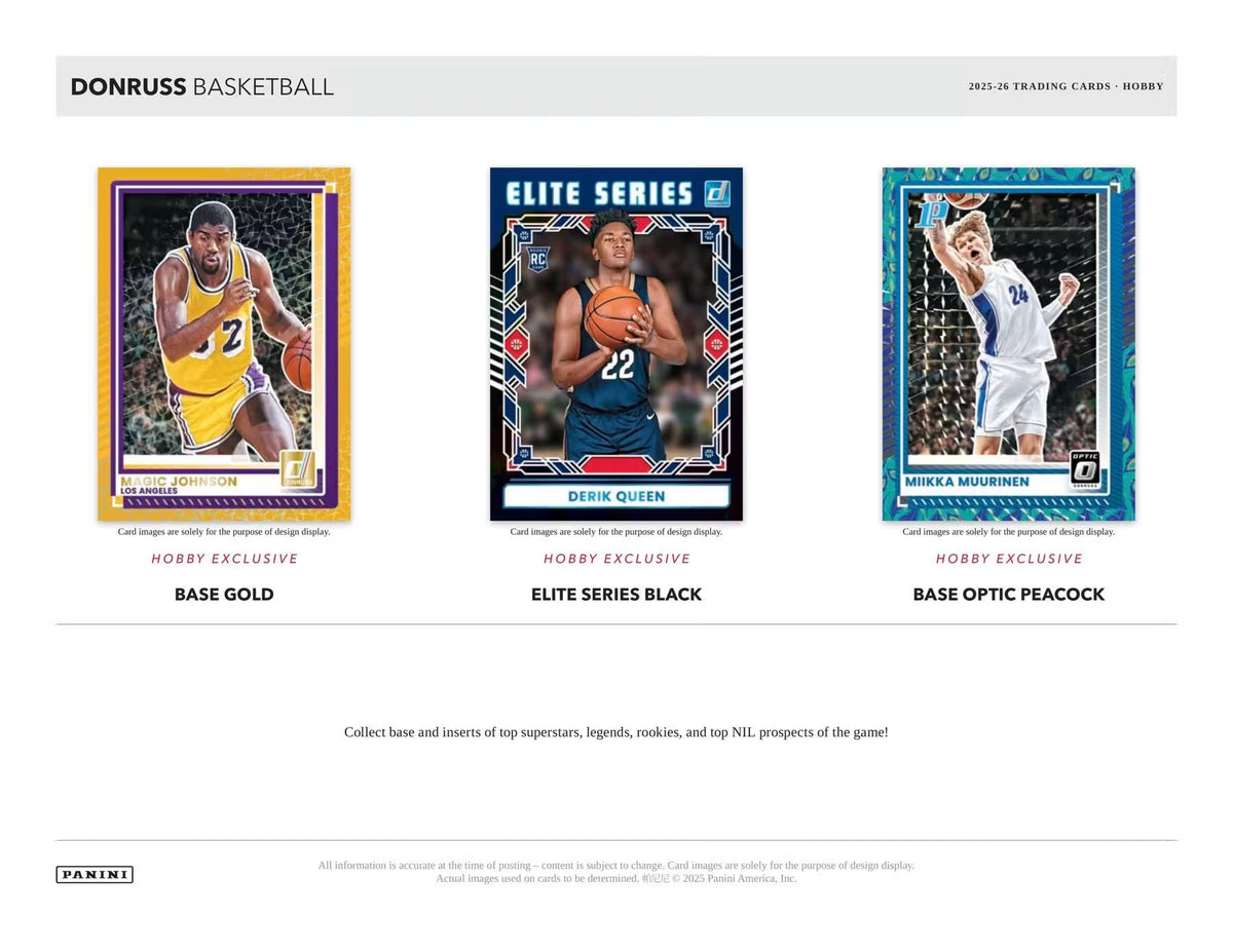 2025/26 Panini Donruss Basketball Hobby Trading Card Box (3 Autographs Cards Per Box)