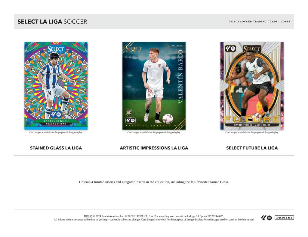 2024/25 Panini Select La Liga Soccer Hobby Trading Card Box (Three Autographs or Memorabilia Cards Per Box)