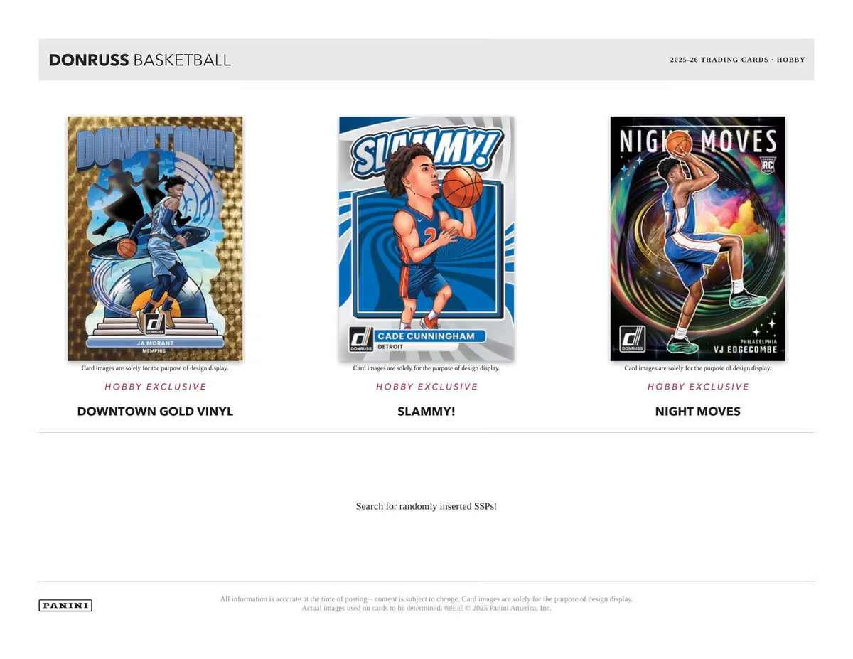 2025/26 Panini Donruss Basketball Hobby Trading Card Box (3 Autographs Cards Per Box)