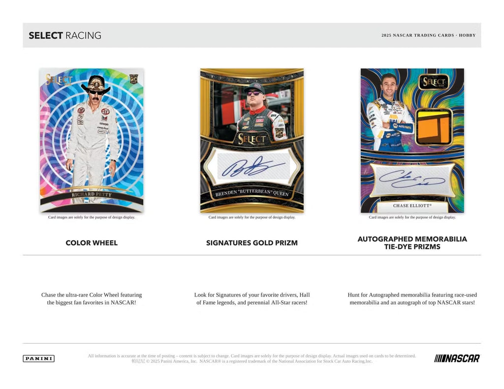 2025 Panini Select NASCAR Racing Hobby Trading Card Box (2 Autographs per Box!)