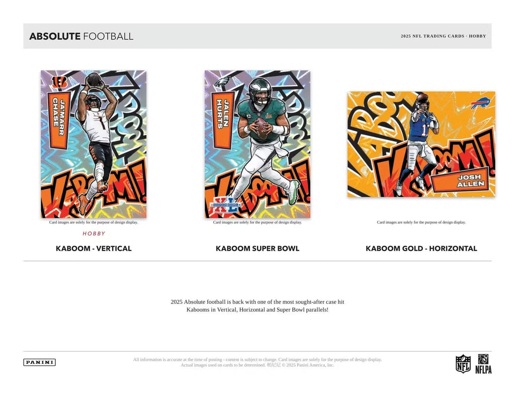 2025 Panini Absolute Football Hobby Trading Card Box (1 Rookie Premier Materials Autograph Per Box!)