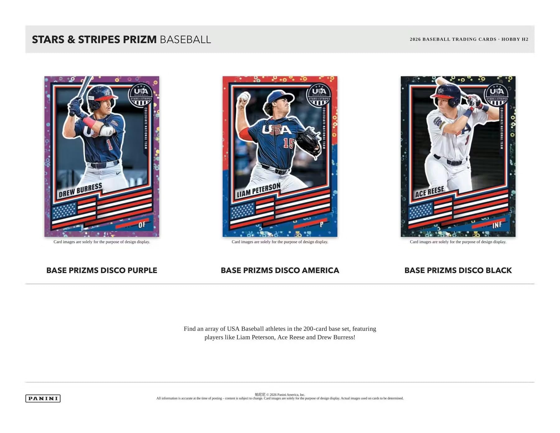 2026 Panini USA Stars & Stripes Prizm Baseball H2 Box