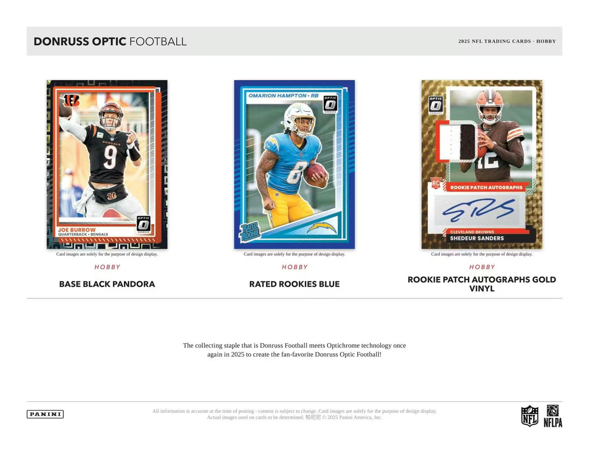 Panini 2025 Donruss Optic Football Retail Pack Trading Cards