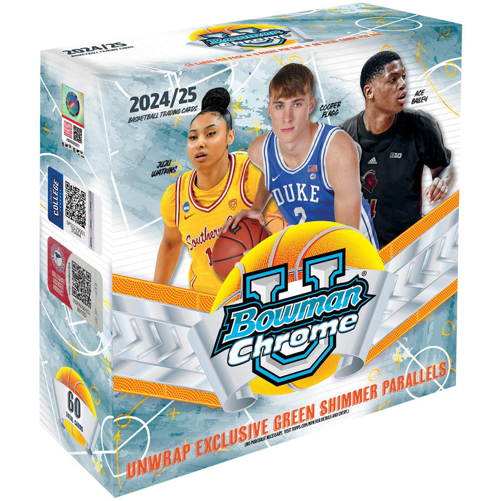 2024/25 Bowman University Chrome Basketball Factory Sealed Mega Box - College Team Sets