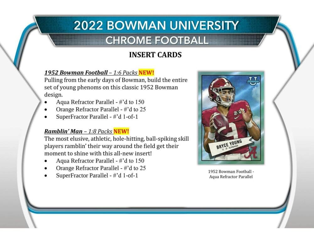 2022 Bowman Chrome University Football Value Box