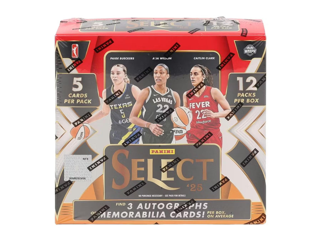 2025 Panini Select WNBA Basketball Hobby Trading Card Box (3 Autographs or Memorabilia Cards Per Box)
