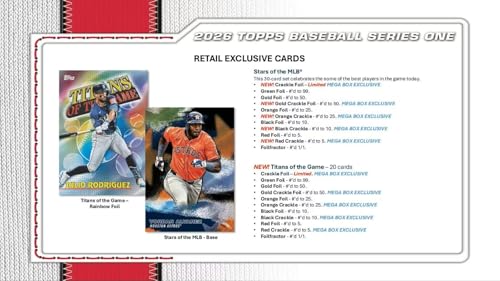 2026 Topps Baseball Series 1 Blaster Box of Packs with Possible Retail Exclusive Holo Foil Parallels and Blaster Exclusive Spring Training Variation Cards